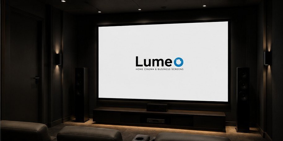 LumeO Cinema Edge fixed-frame screen installed in a cinema room